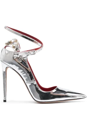HARDOT 120mm metallic leather pumps