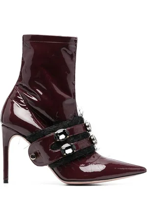 HARDOT Crystal-embellished patent boots