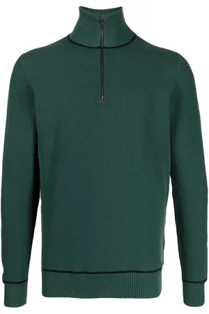 PRINGLE OF SCOTLAND Half-zip cotton jumper