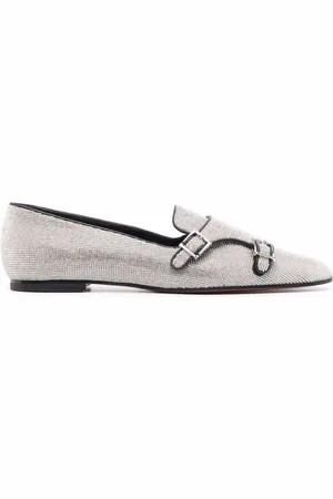 santoni Sequin-embellished buckle -detail loafers