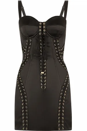 Dolce & Gabbana Lace-up satin minidress