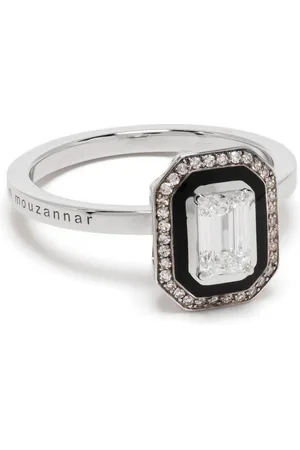 SELIM MOUZANNAR 18kt white gold Mina diamond and enamel ring