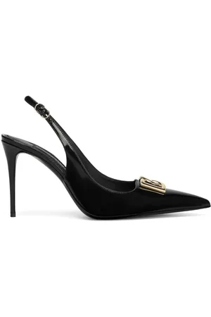 Dolce & Gabbana Logo-plaque heeled slingback pumps
