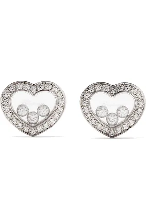 Chopard 18kt white gold Happy Diamonds Icons ear pins