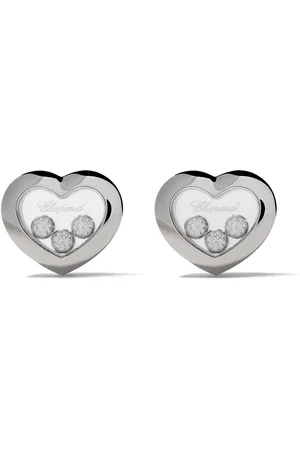 Chopard 18kt white gold Happy Diamonds Icons ear pins