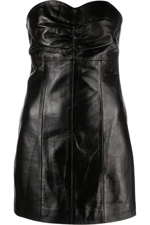 Mainless Polished-finish strapless dress