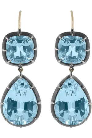 Fred Leighton 18kt gold double drop topaz earrings