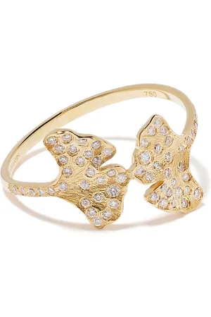 Aurélie Bidermann 18kt yellow Ginkgo diamond ring