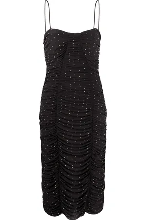 ROTATE Crystal-embellishment ruched dress
