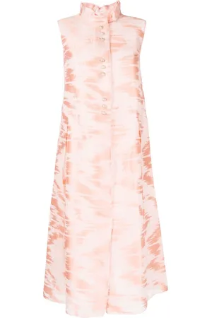 SHIATZY CHEN Brushed-print detail midi dress