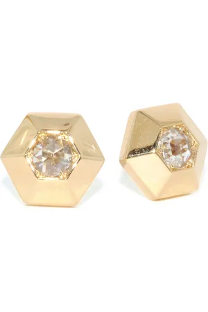 Fred Leighton 18kt yellow diamond hexagonal stud earrings