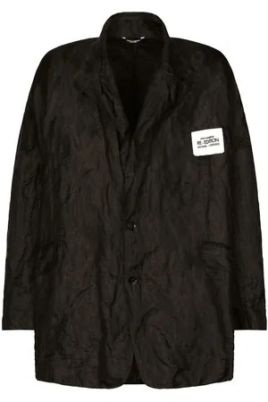Dolce & Gabbana Logo-patch crinkled jacket