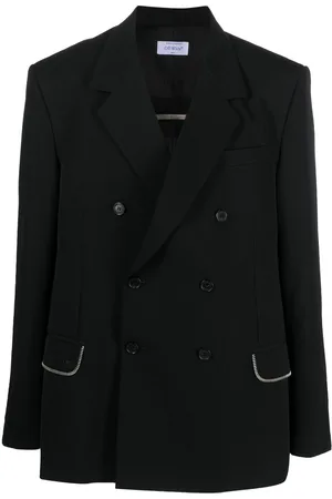 OFF-WHITE Zip-embellished virgin-wool blazer