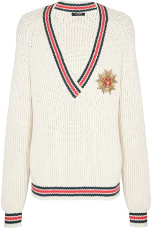 Balmain Logo-patch knitted sweater
