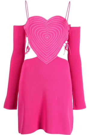 Mach & Mach Heart-shaped ribbed minidress