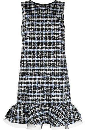 Carolina Herrera Ruffle tweed shift minidress