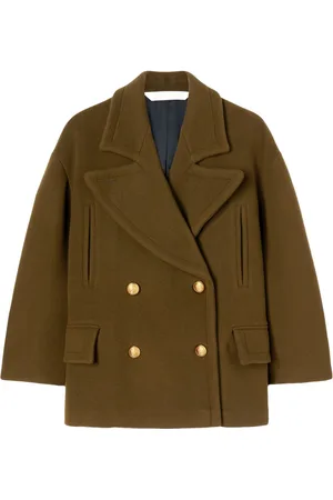 Palm Angels Palm-embroidery double-breasted coat