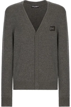 Dolce & Gabbana Logo-plaque wool-blend cardigan