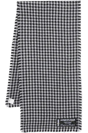 Acne Studios Houndstooth frayed-trim scarf
