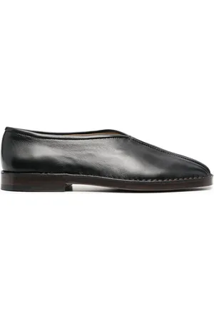 LEMAIRE Square-toe leather loafers