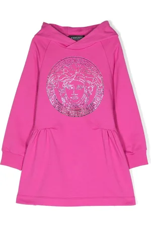 VERSACE Rhinestone hooded dress