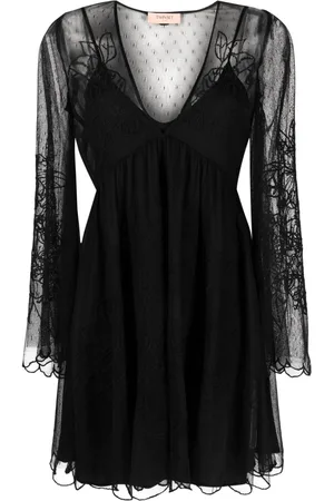 Twin-Set Layered lace flared dress
