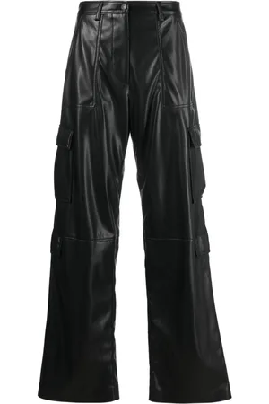 Msgm Faux-leather cargo trousers