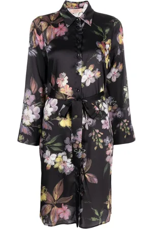 Twin-Set Floral-print belted shirt dress