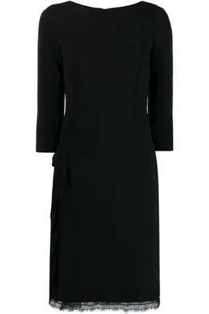Alberta Ferretti Lace-trim silk dress