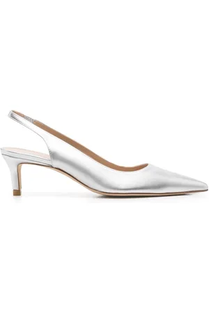 Stuart Weitzman Metallic-effect leather pumps