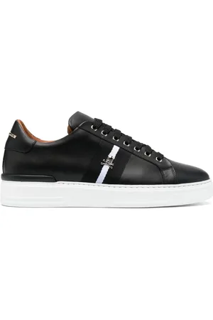 Philipp Plein Skull-plaque striped low-top sneakers