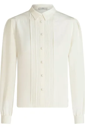 Etro Ribbed-detail silk blouse