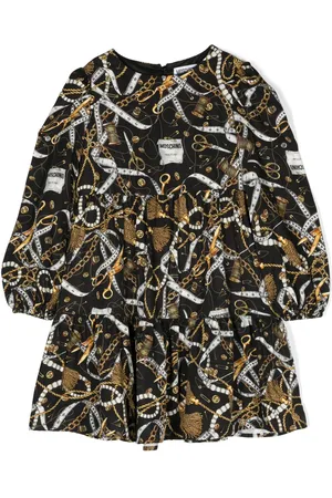 Moschino Chain link-print long-sleeve dress