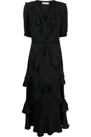 Twin-Set Ruffled short-sleeve maxi dress