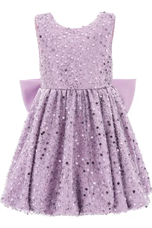 Tulleen Ainsley oversized-bow sequined dress