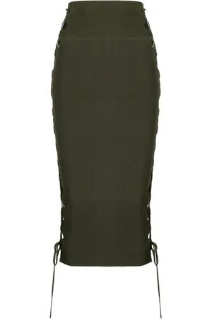 MONSE Lace-up detailed knitted skirt