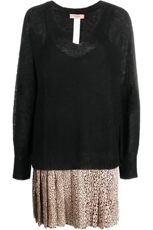 Twin-Set V-neck panelled minidress