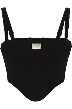 Dolce & Gabbana Logo-plaque cropped bustier top
