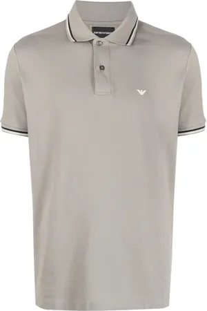 Emporio Armani Logo-embroidered striped polo shirt