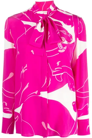 VALENTINO GARAVANI Panther-print silk blouse