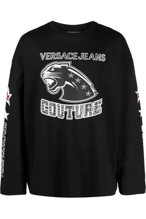 VERSACE Logo-print long-sleeve top