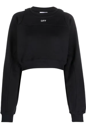 OFF-WHITE Logo-print cropped cotton sweatshirt