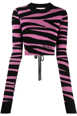 MONSE Zebra-knit cropped jumper