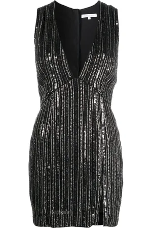 Patrizia Pepe Sequin-embellished V-neck minidress