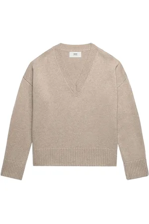 Ami V-neck elbow patches jumper