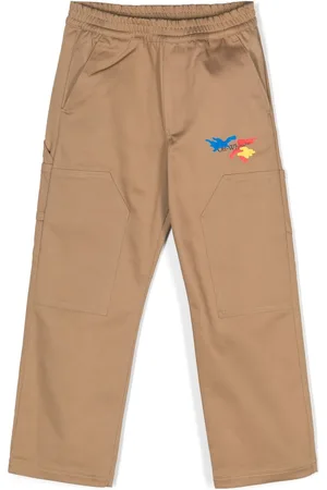 OFF-WHITE Logo-print elasticated straight-leg trousers