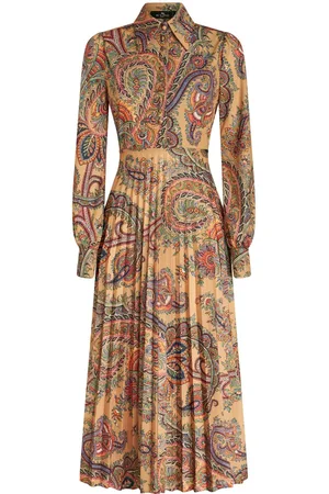 Etro Paisley-print plissé dress