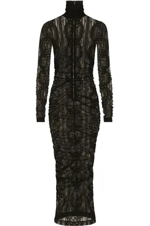 Dolce & Gabbana Semi-sheer lace roll-neck dress