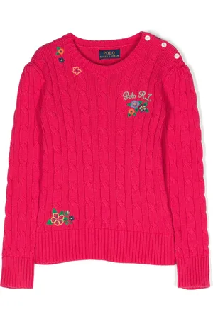 Ralph Lauren Embroidered cable-knit jumper