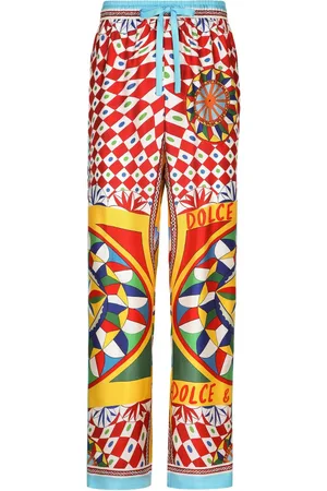 Dolce & Gabbana Geometric-pattern straight-leg trousers